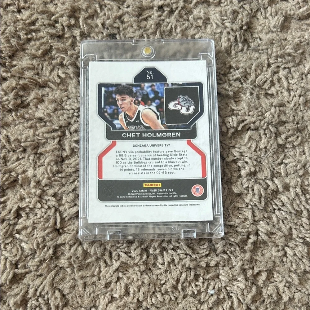 College Gonzaga University Chet Holmgren Basketball card